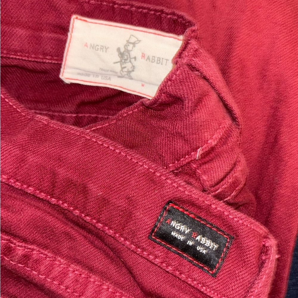 🌹 Angry Rabbit Deep Red Denim size 27 - Picture 5 of 5